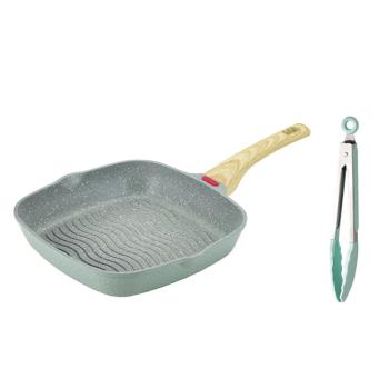 Großhandel B2B Multifunktionale Omelette Antihaft-Steak-Pfanne + Grüne Zange